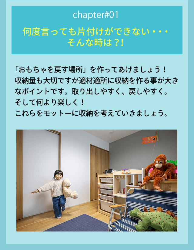 chapter01 何度言っても片付けができない・・・そんな時は？！