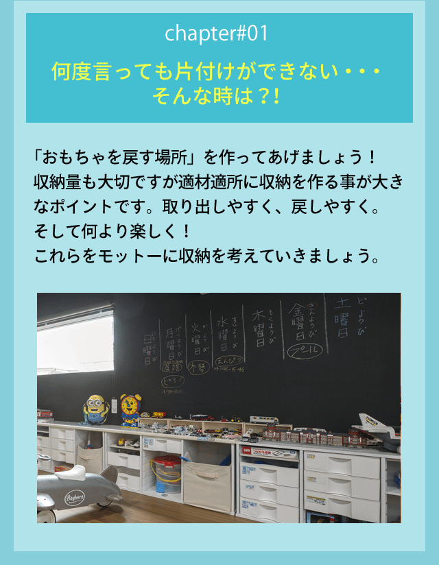 chapter01 何度言っても片付けができない・・・そんな時は？！